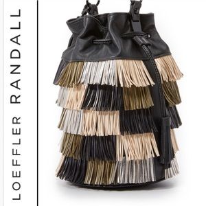 Loeffler Randall Fringe Crossbody Bucket Bag NWT!